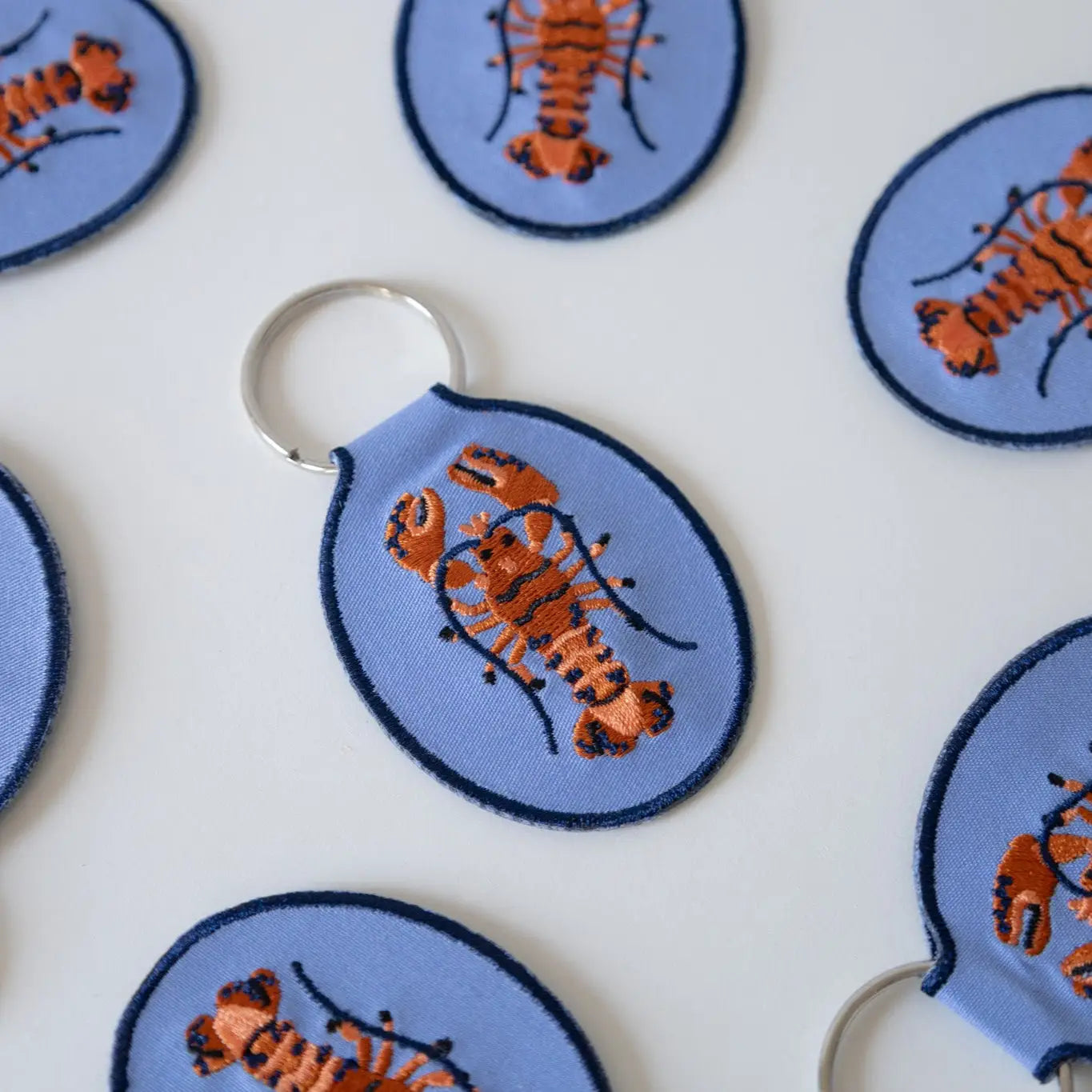 Lobster Embroidered Keychain
