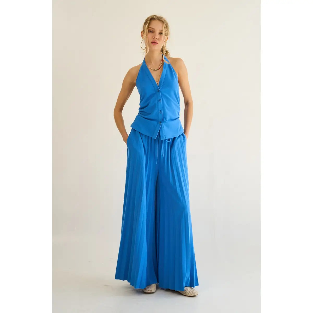 Button Down Summer Halter Top