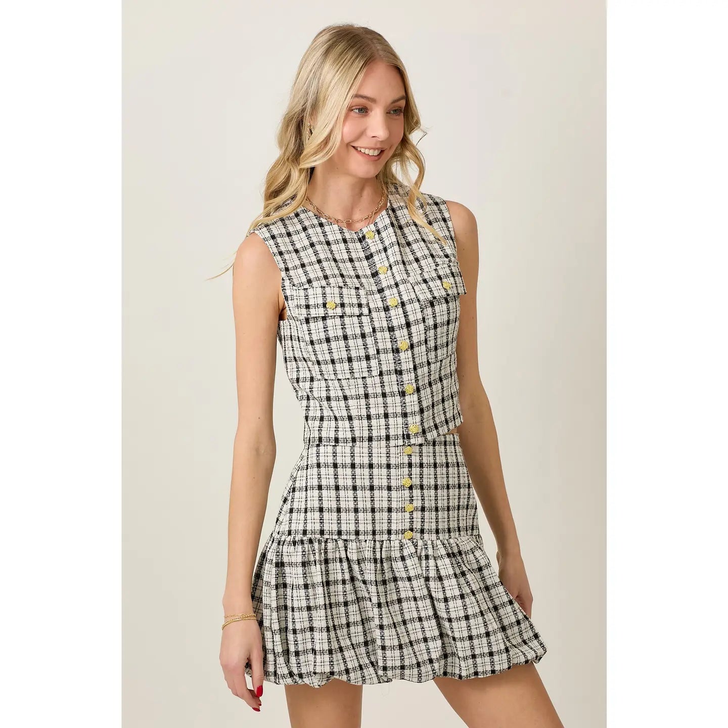 Plaid Bubble Skirt