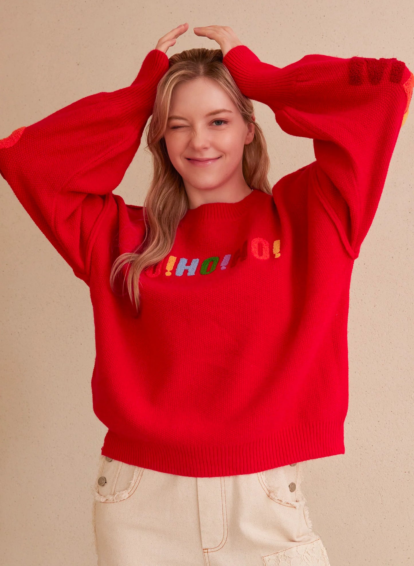 Oversize Christmas Sweater with Lettering