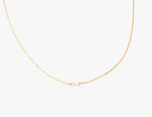 Preorder - Three Pearl Gold Filled Necklace