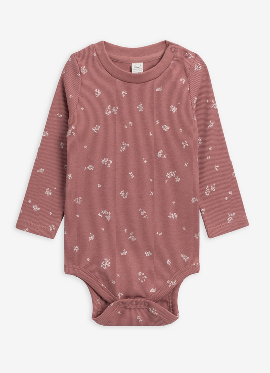 Organic Baby Sammy Ribbed Long Sleeve Bodysuit-Sienna Floral