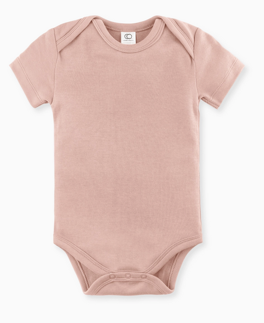 Organic Baby Short Sleeve Classic Bodysuit - Blush