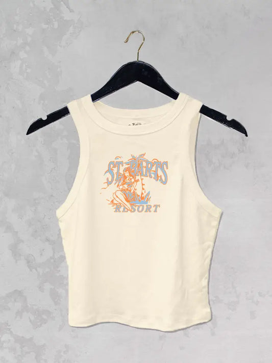 St Barts 90s Micro-Ribbed Tank