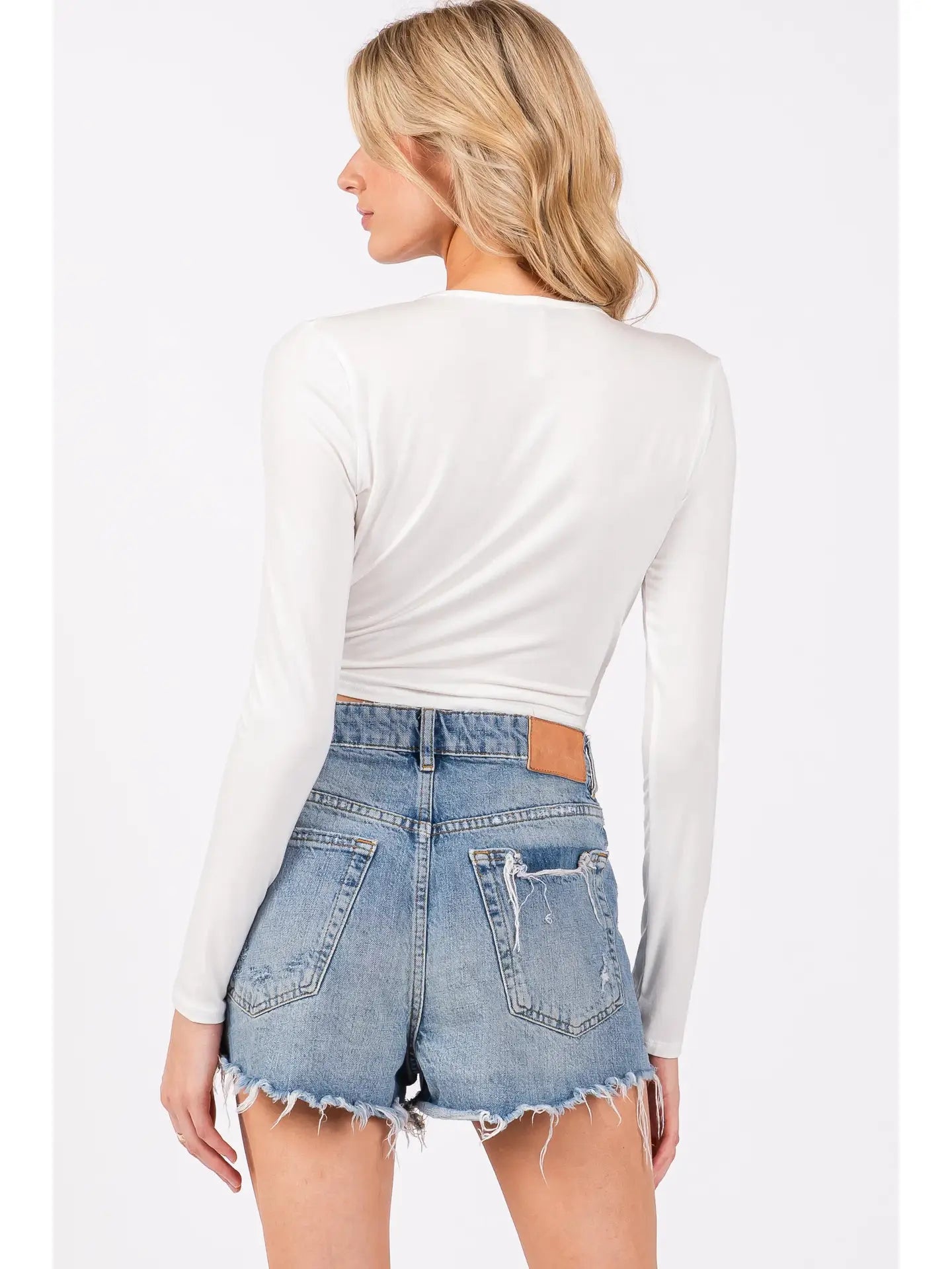 Butter Soft Wrap Self Tie Detail Top