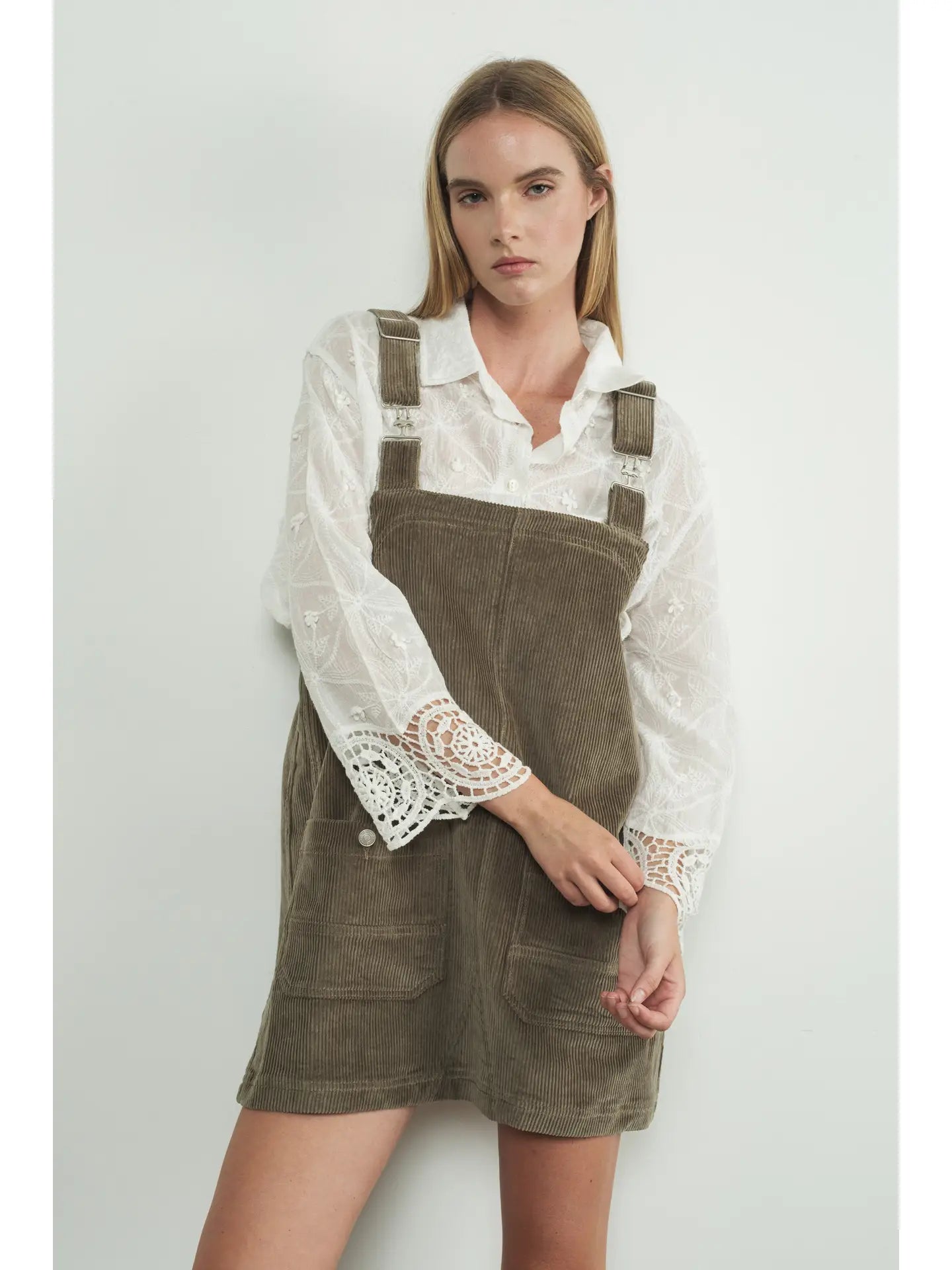 Corduroy Overall Mini Dress