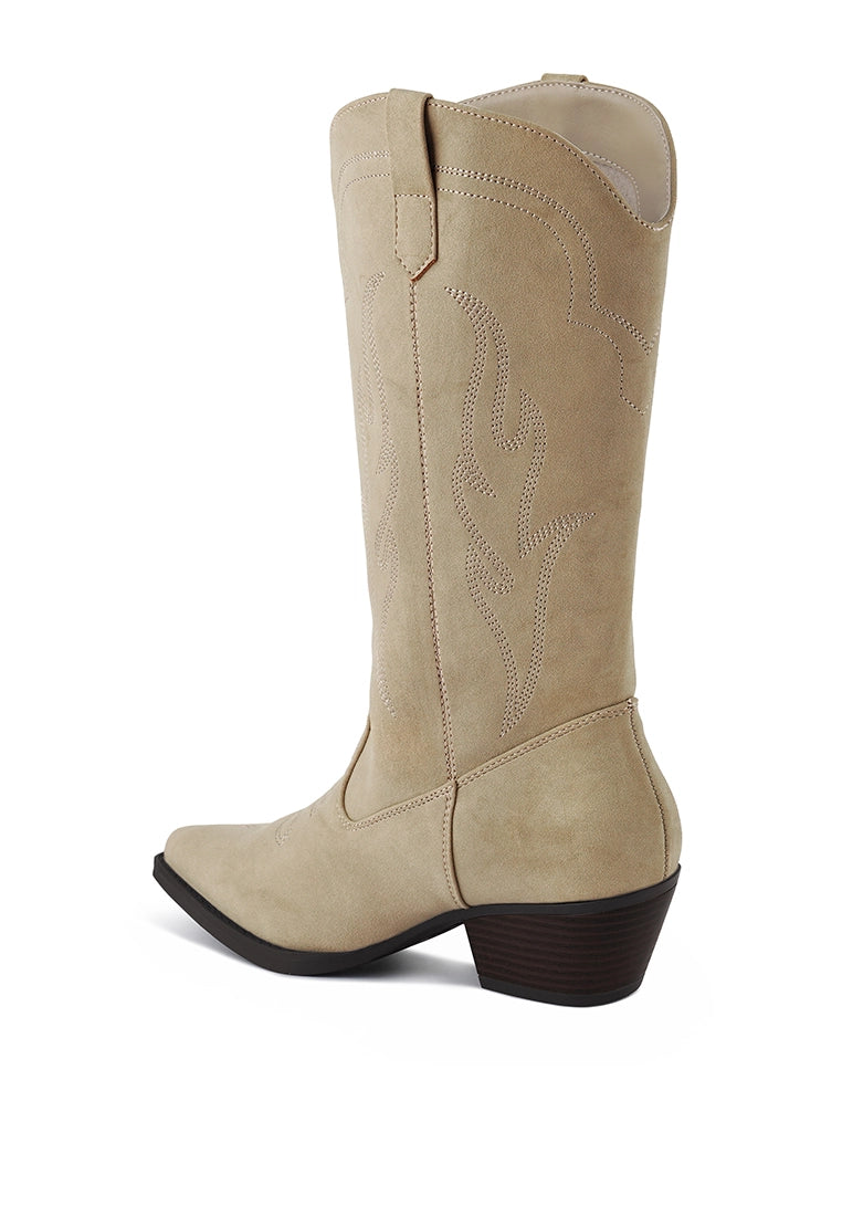 Ginni Embroidered Calf Boots