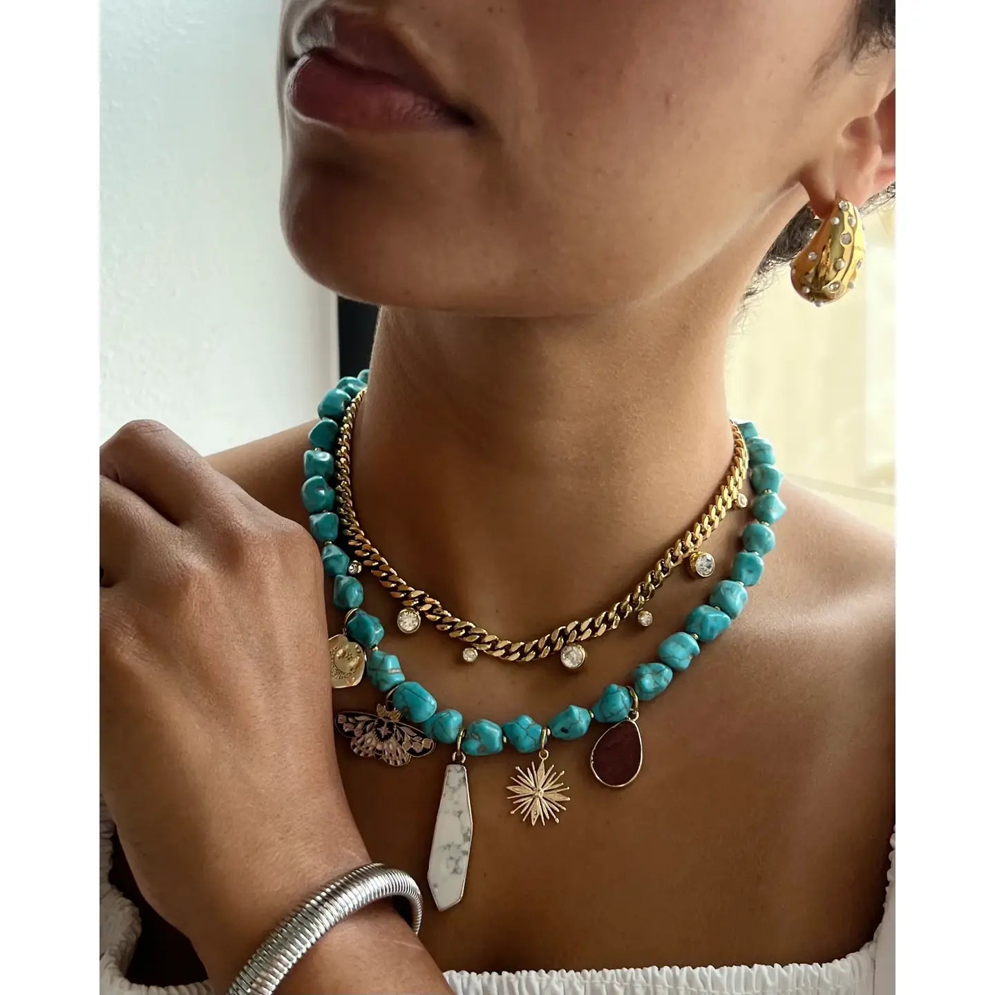 Chloe Crystal Cuban Chain Necklace