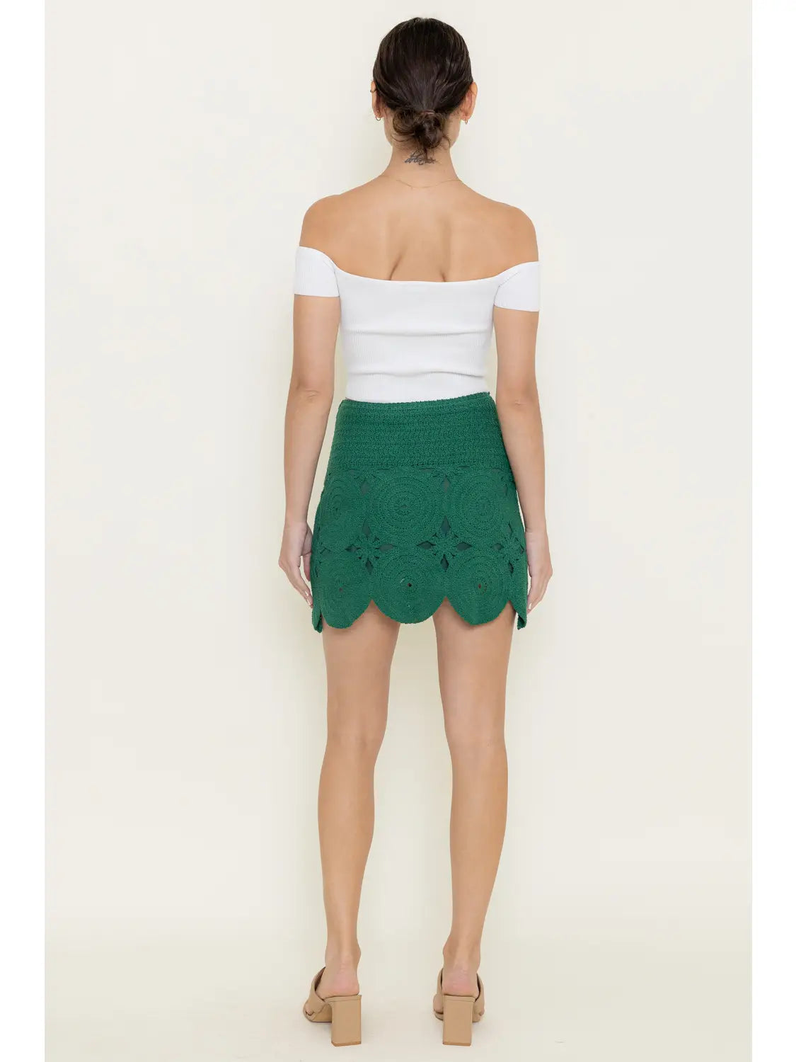 Resort Summer Chic Circle Crochet Mini Skirt