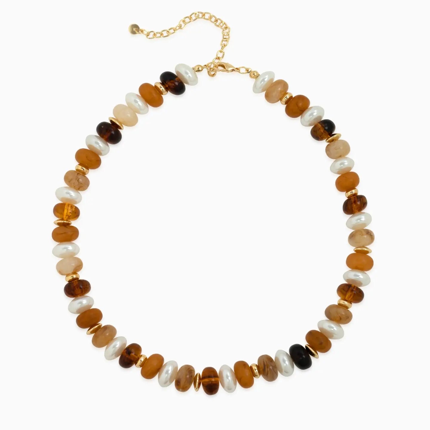 Marble Color Pearl Beaded Necklace