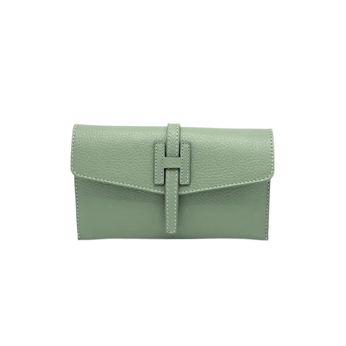 Genuine Leather Mini Clutch Bag, Made in Italy