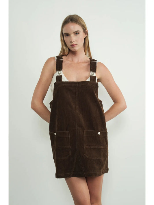 Corduroy Overall Mini Dress
