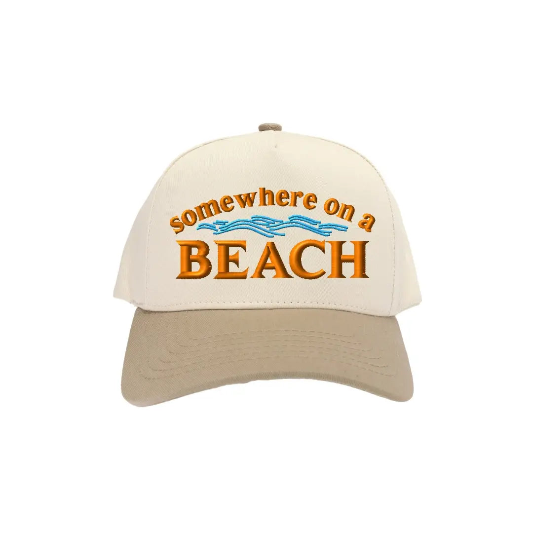 Somewhere On A Beach C.C Embroidered Trucker Hat