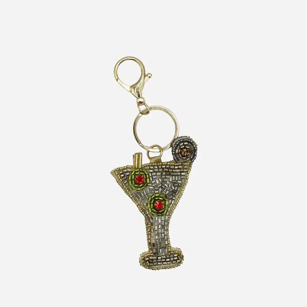 Martini Beaded Bag Charm