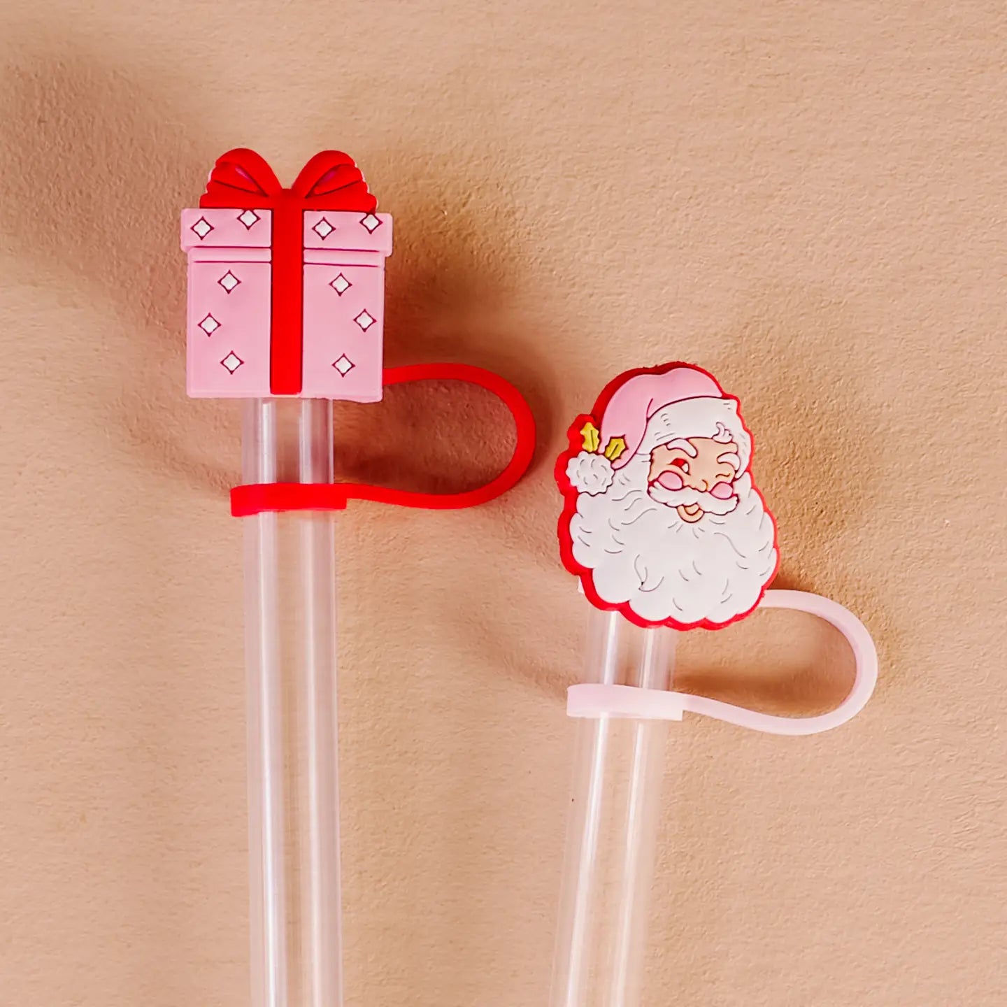 Straw Topper Set-Jolly Santa