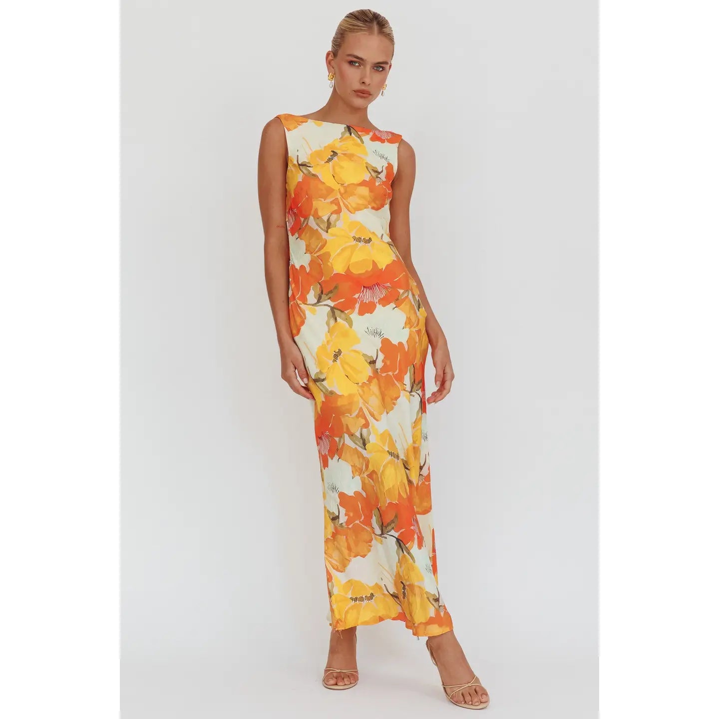 Citrus Bloom Maxi Dress