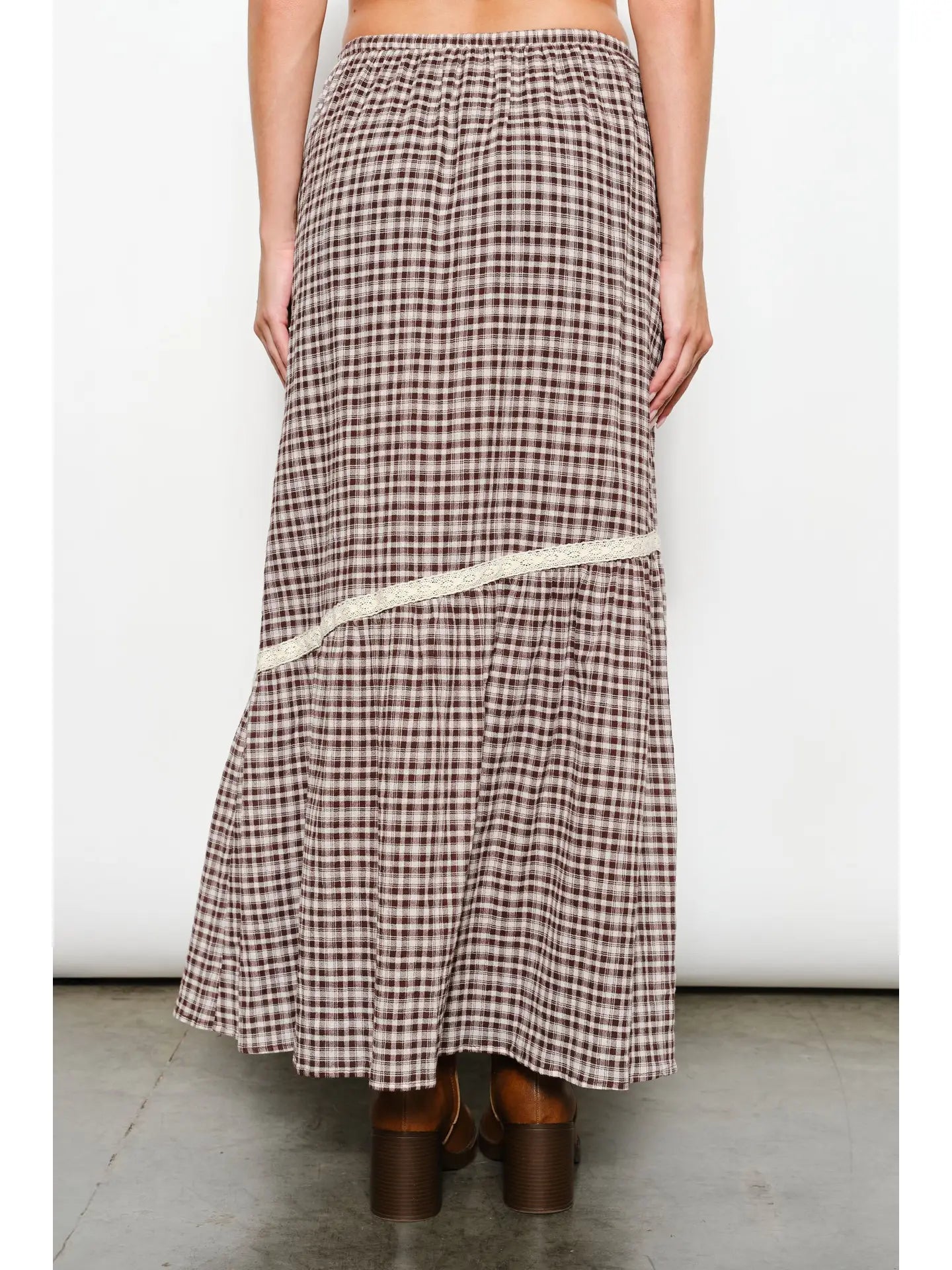 Ellis Plaid Maxi Skirt – Boho Layers, Vintage Whimsy
