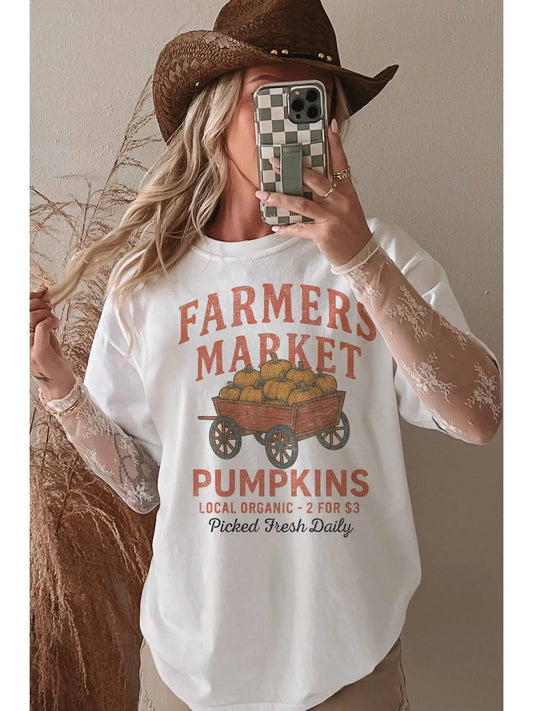 Farmers Market Pumpkins Oversized Tee