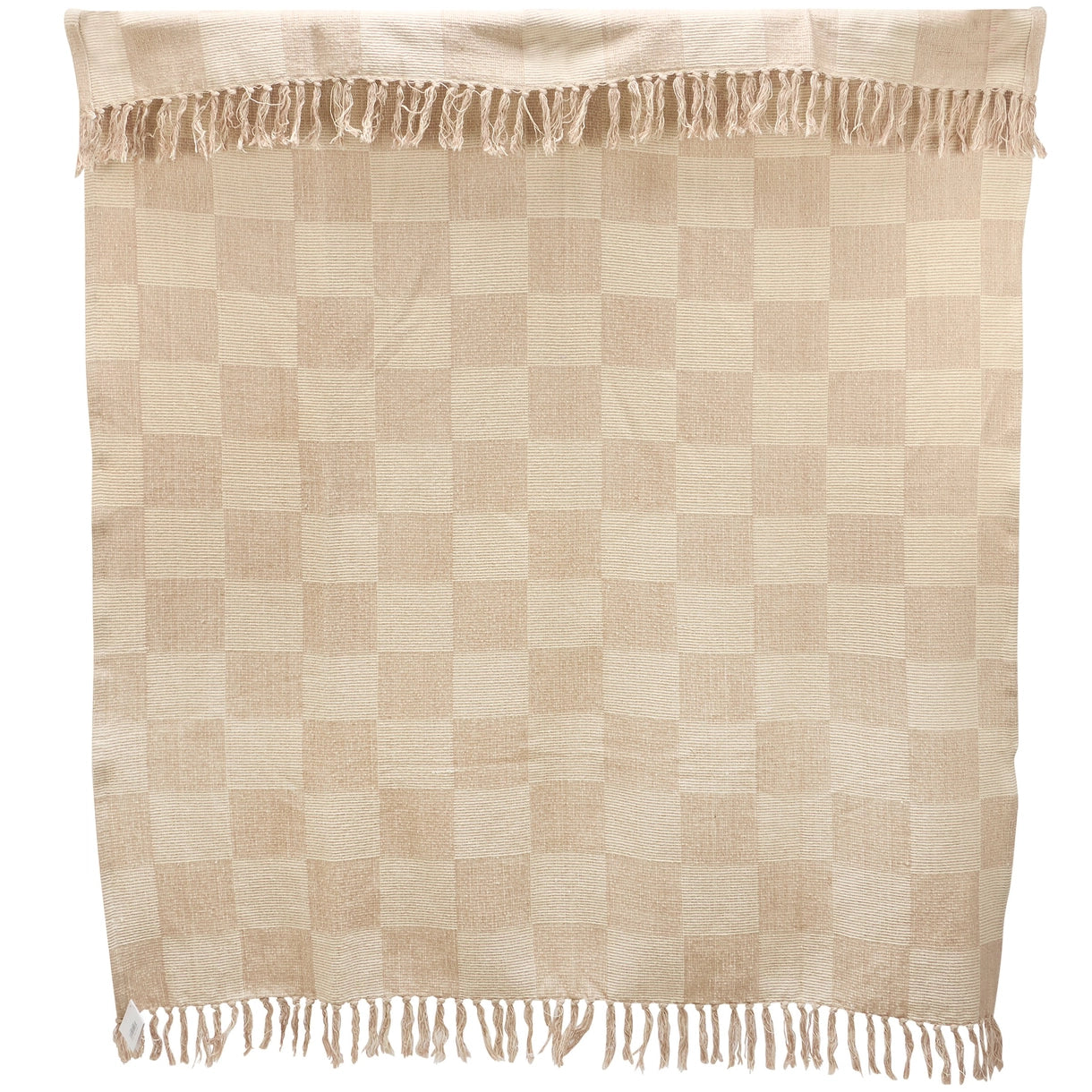 Cream Checkerboard Throw