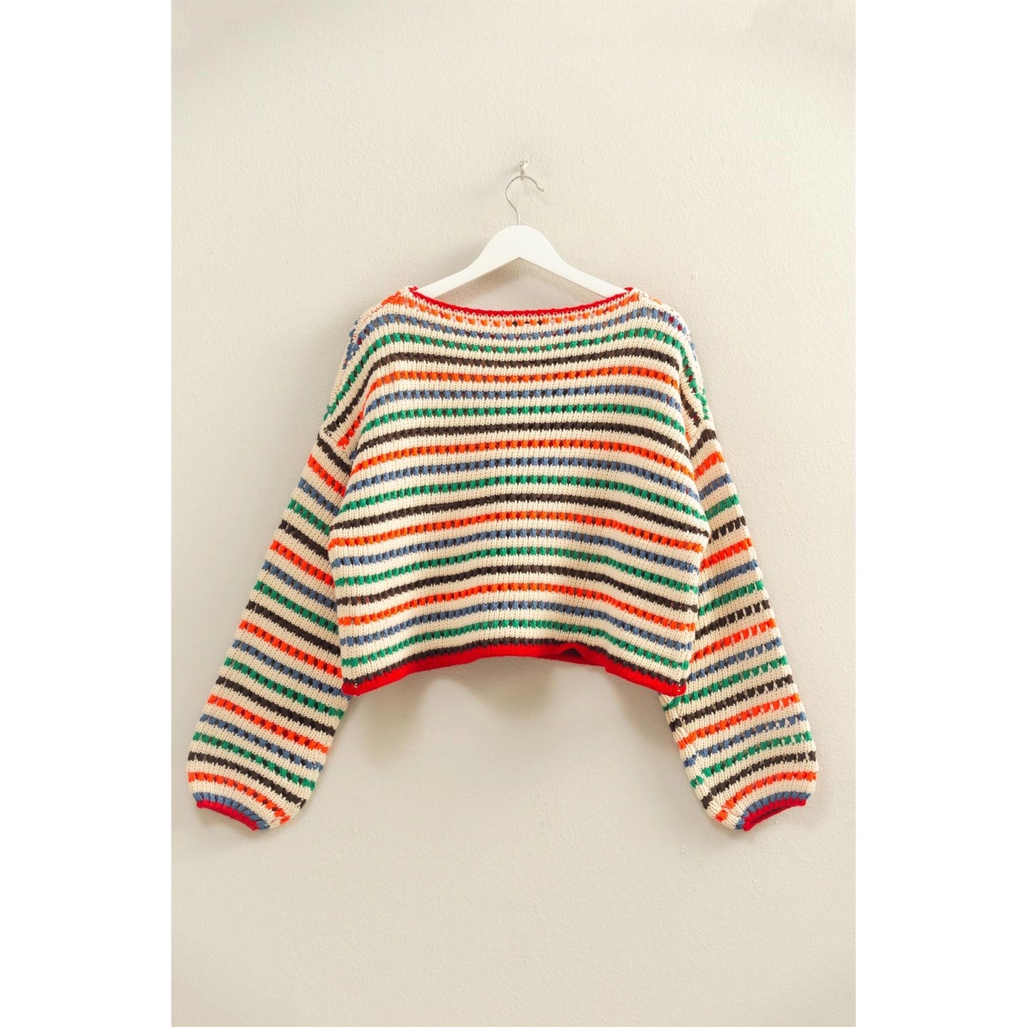 Rainbow Striped Oversized Sweater