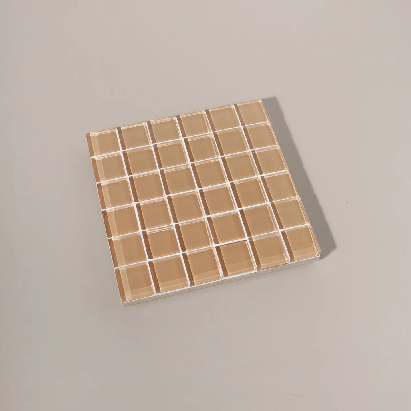 Glass Tile Decorative Tray - It's Beige