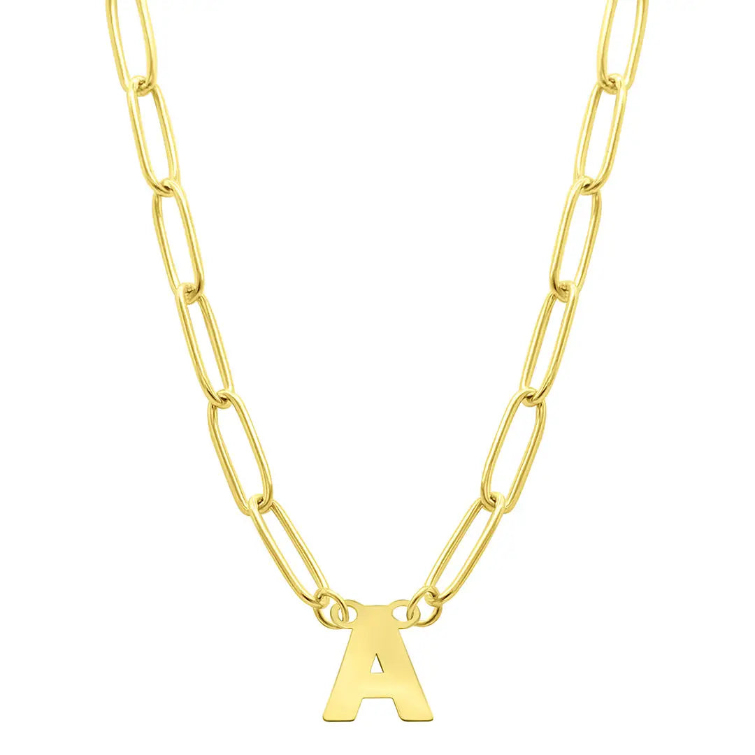 Tarnish Resistant 14K Gold Plated Initial Necklace