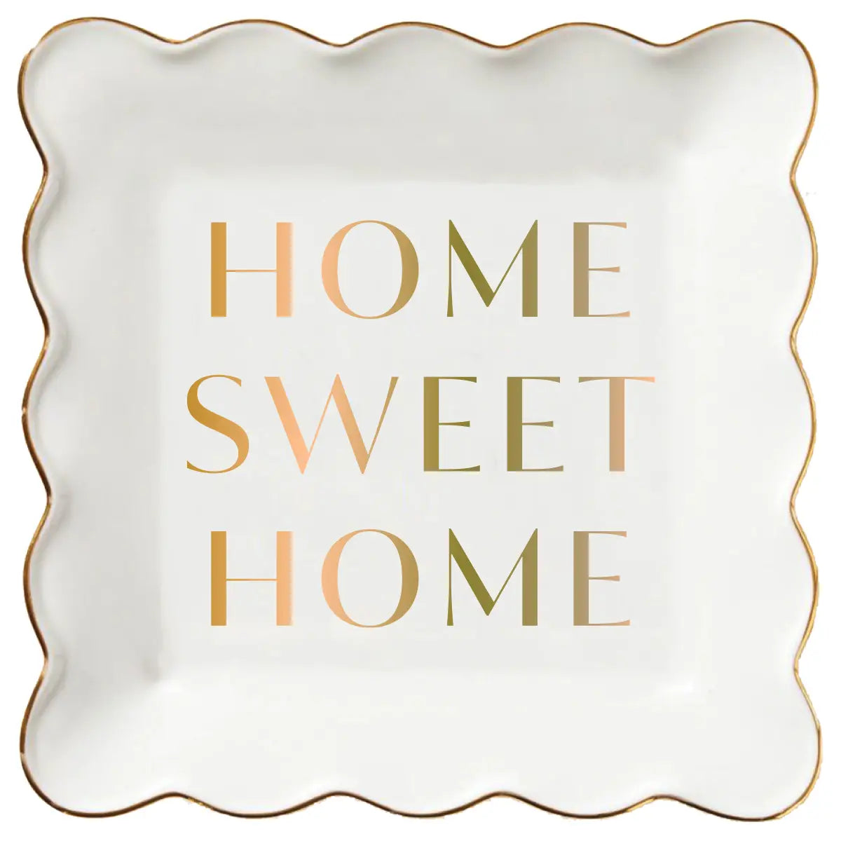 Ceramic Trinket Tray | Home Sweet Home - 6"x6"