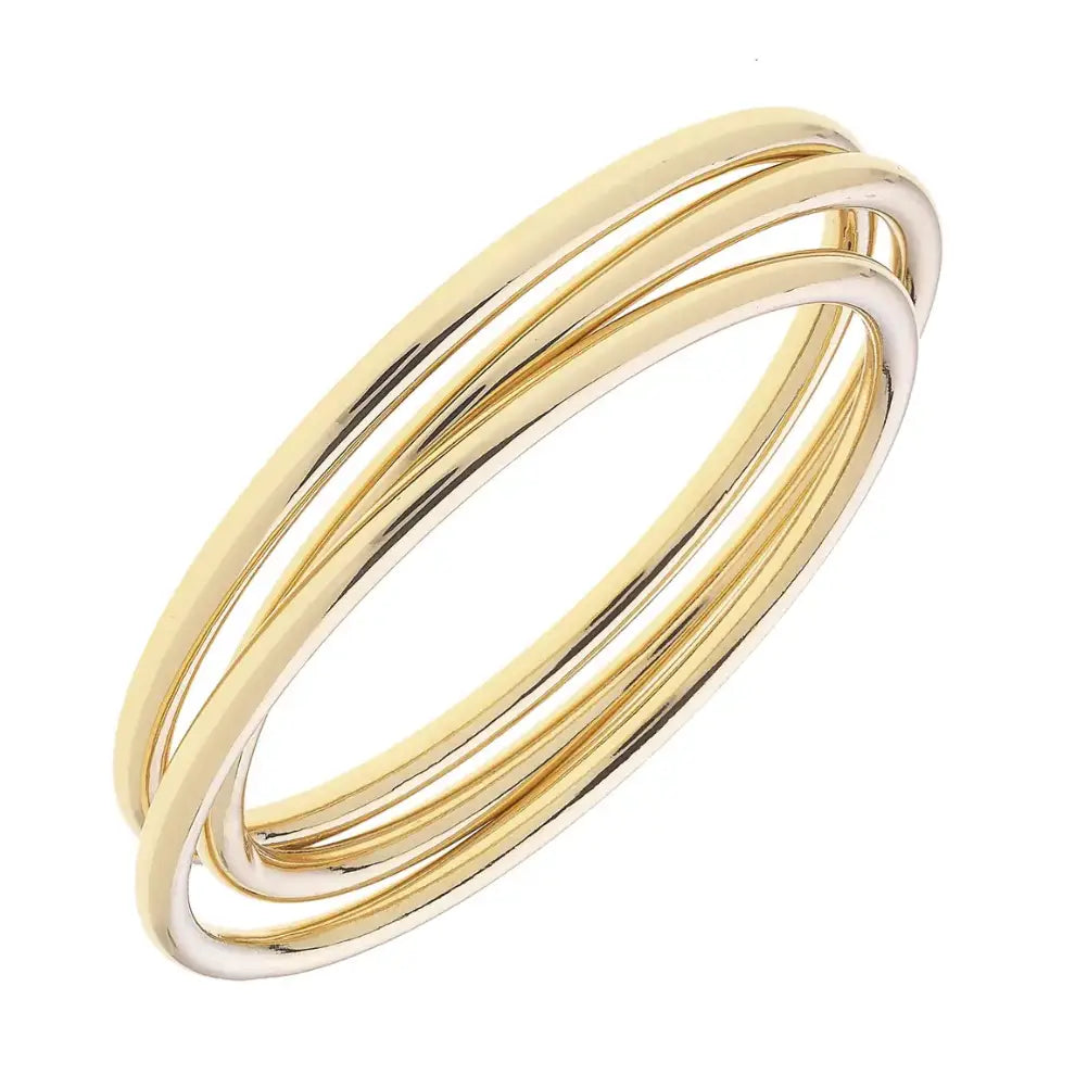 Isla Bangle Set of 3 in Shiny Gold