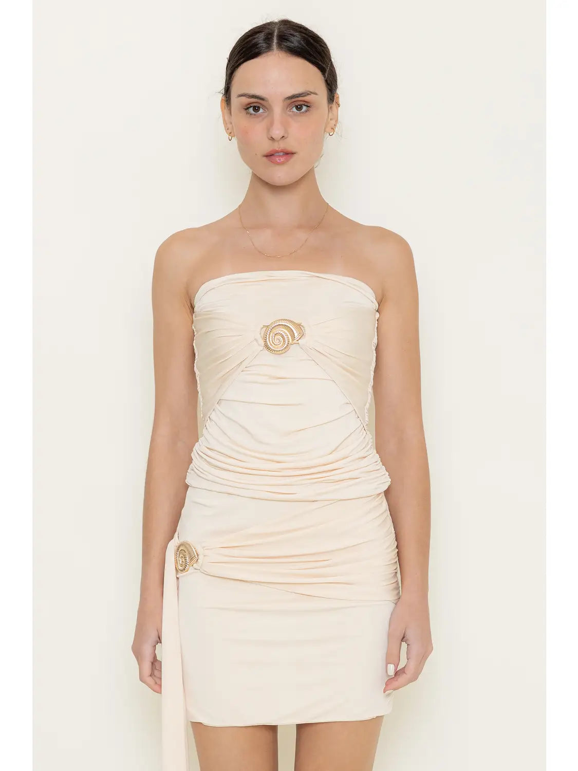 Resort Beach Seashell Draped Side Ruch Mini SKIRT
