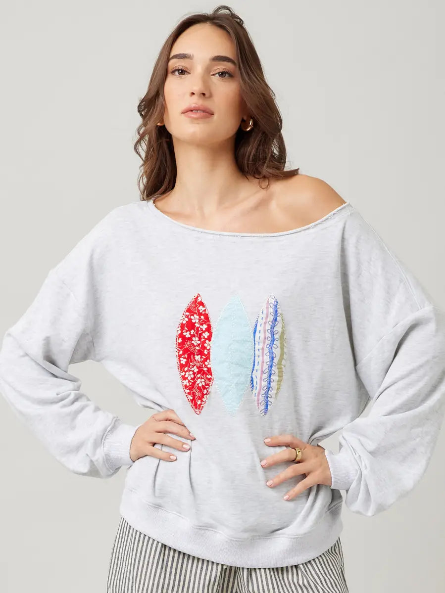 Cotton Terry with Surfboard Patch Top