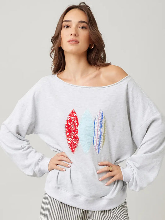 Cotton Terry with Surfboard Patch Top