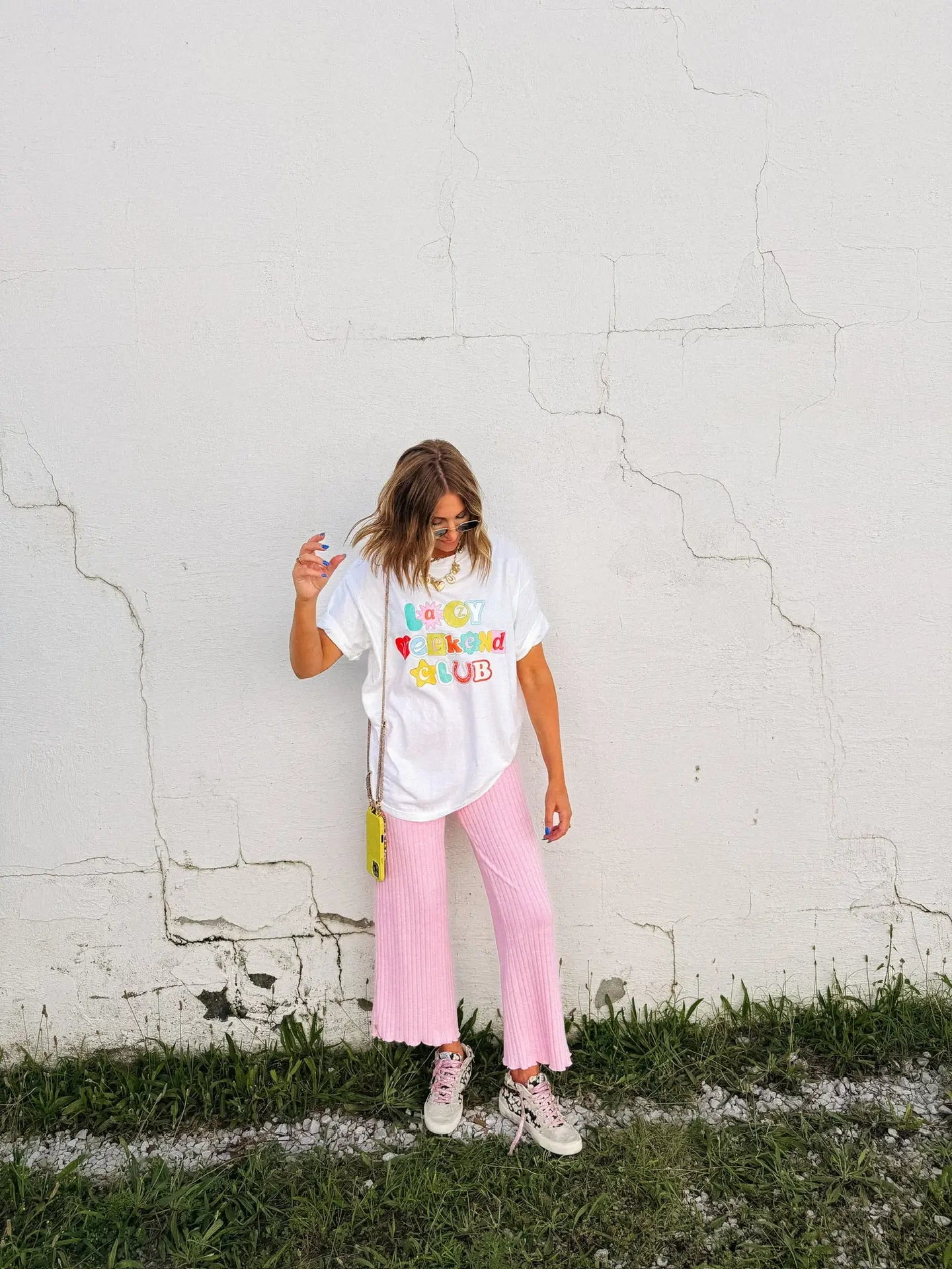 Lazy Weekend Club Graphic Tee - White