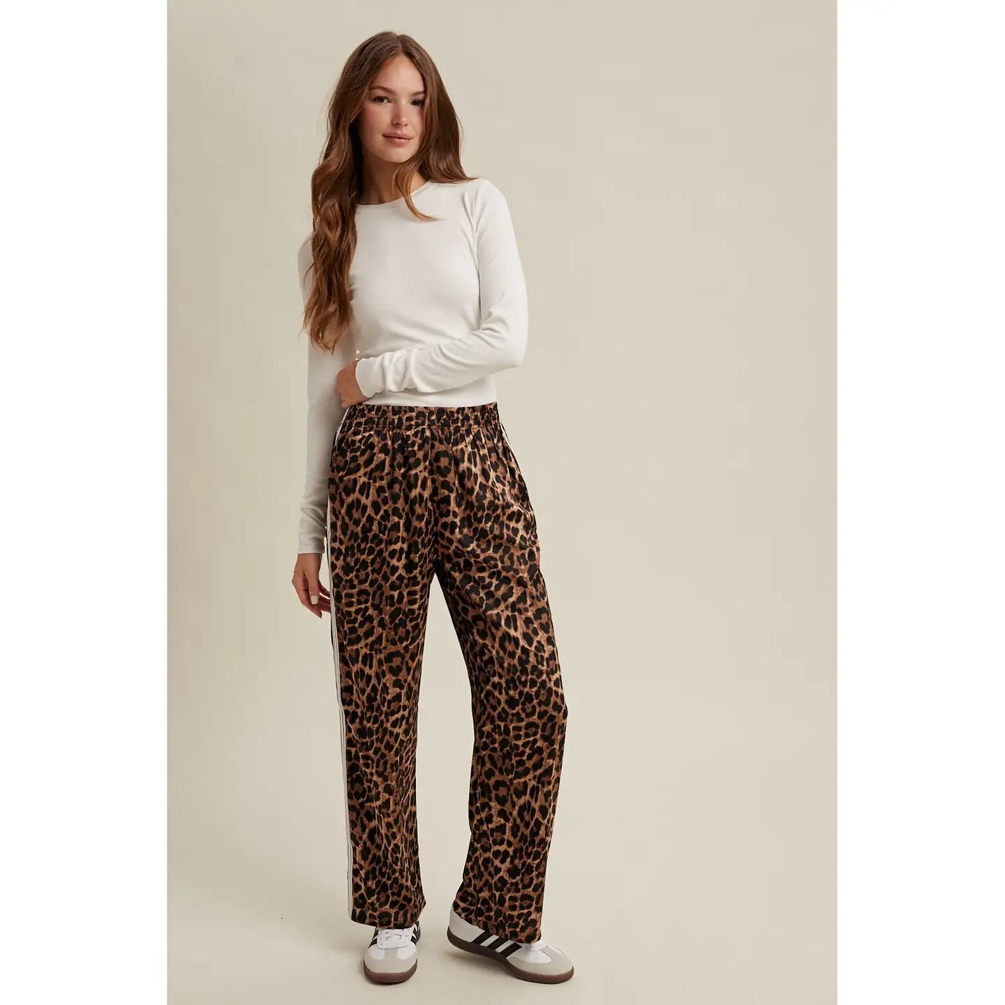 Leopard Pants with Side Trim