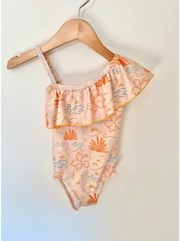 Surf One Shoulder Ruffle Swimsuit