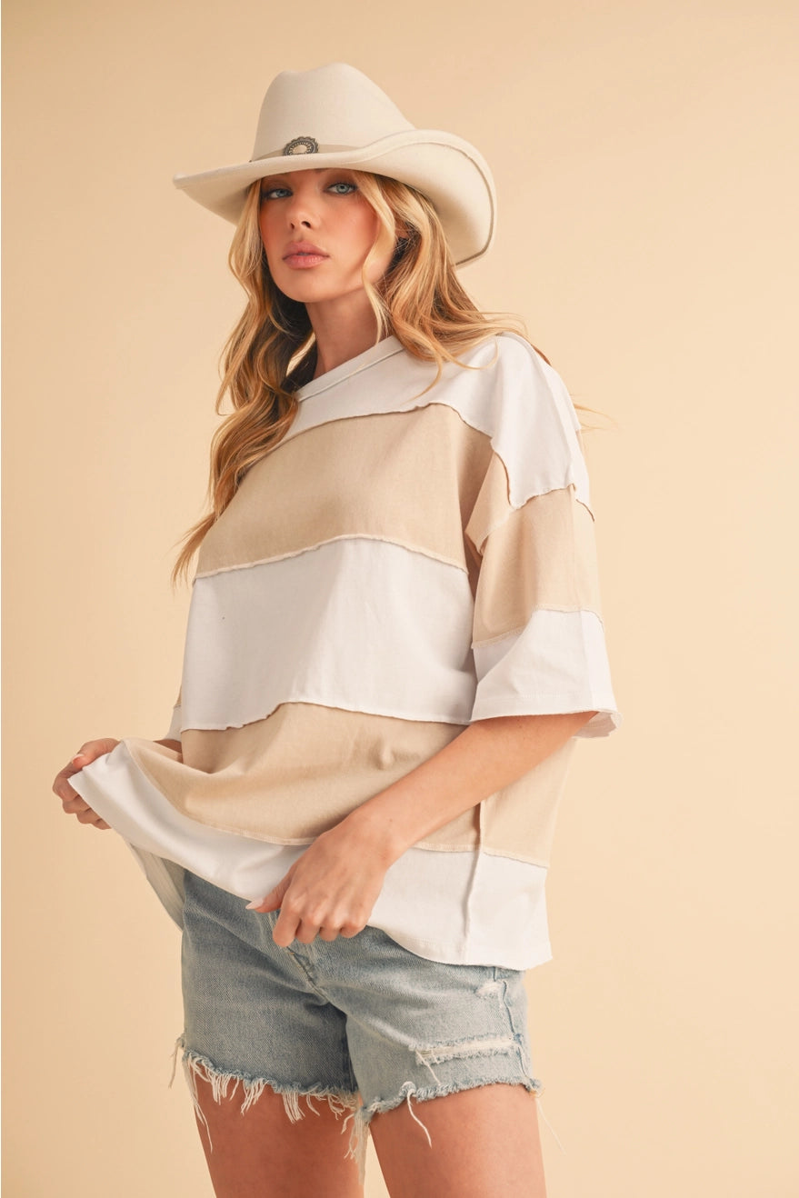 Neutral Colorblock Top