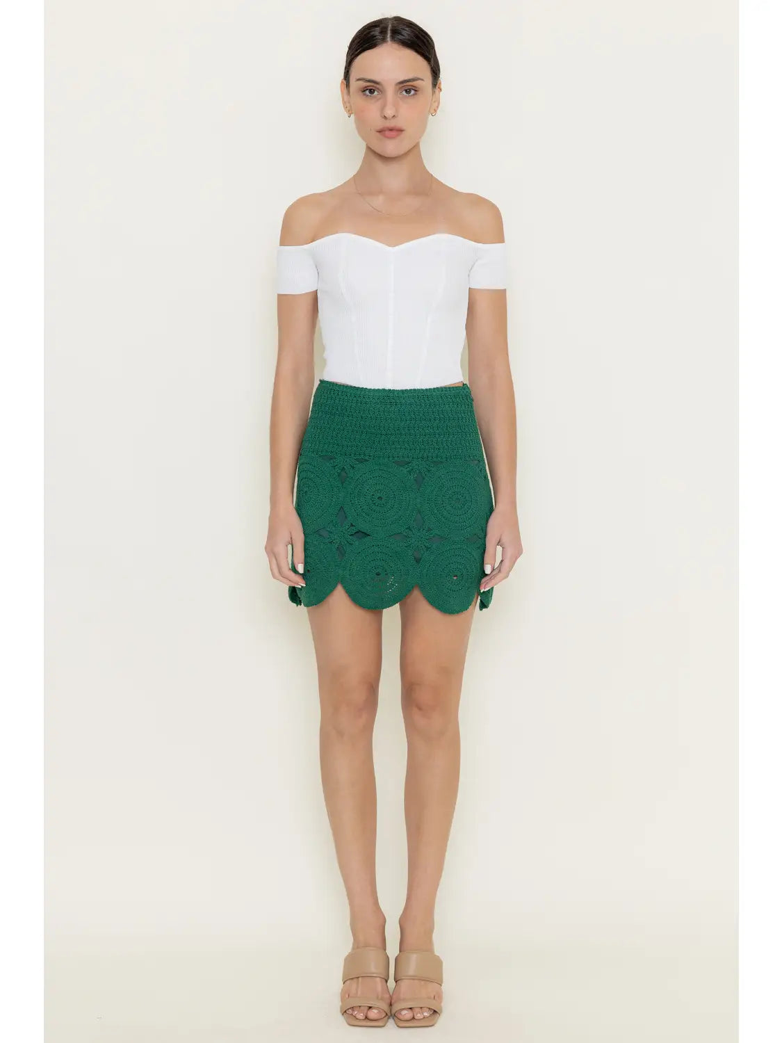 Resort Summer Chic Circle Crochet Mini Skirt