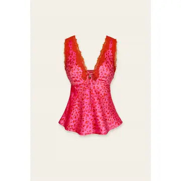 Berry Tart Lace Trim V-Neck Top