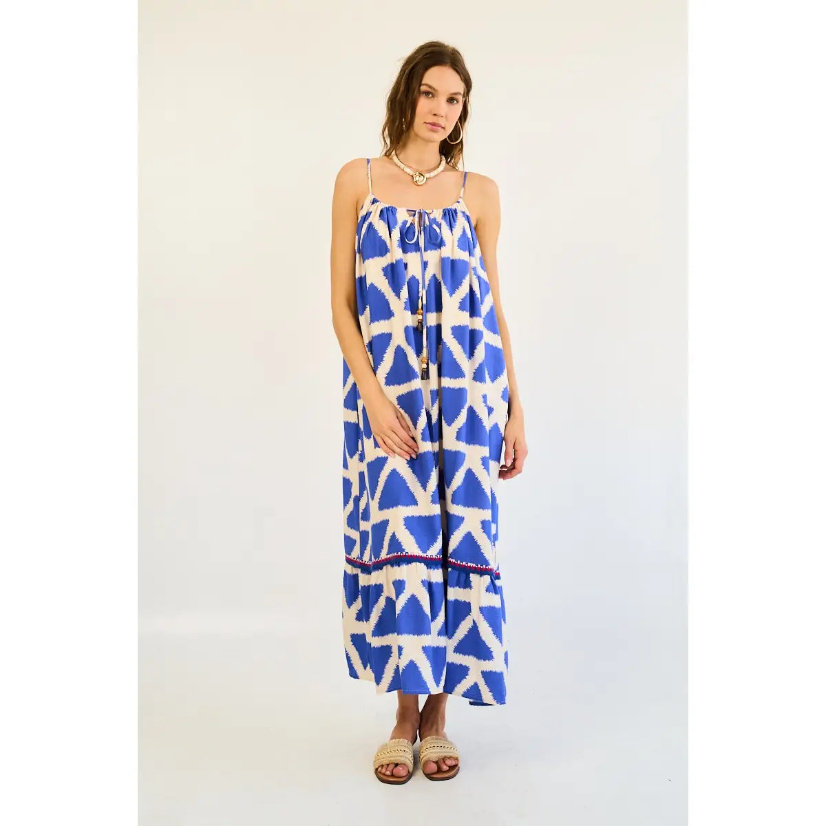 Resort Luxe Geo Print Maxi Dress