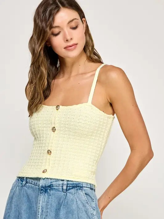 Butter Button Front Knit Cami