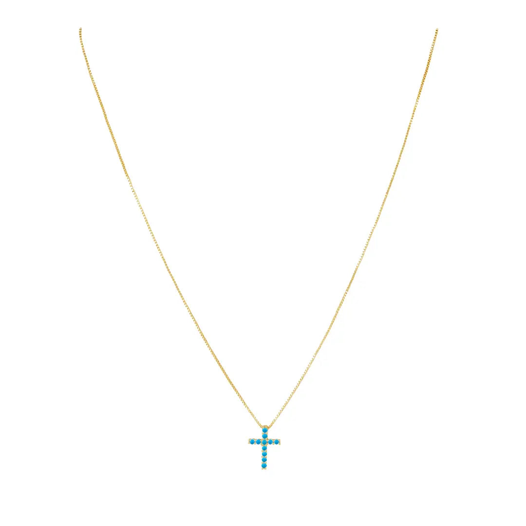 Raya Cz Cross Turquoise