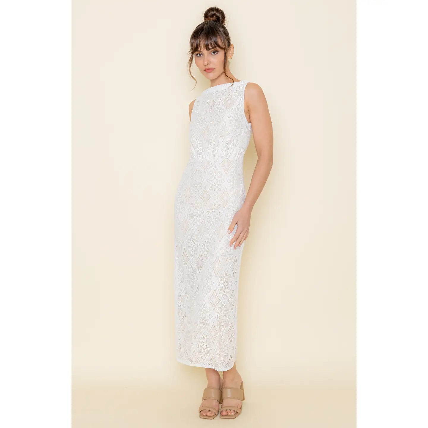 Classy Bridal Lace Style Ankle Midi DRESS-DD8806FO