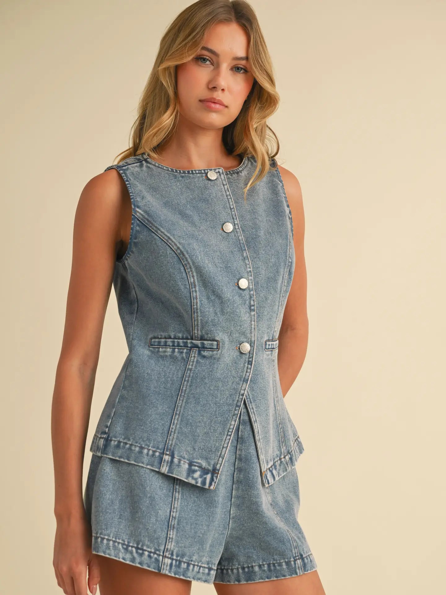 Denim Vest Top