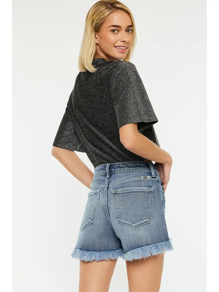 High Rise Mom Fit Denim Shorts