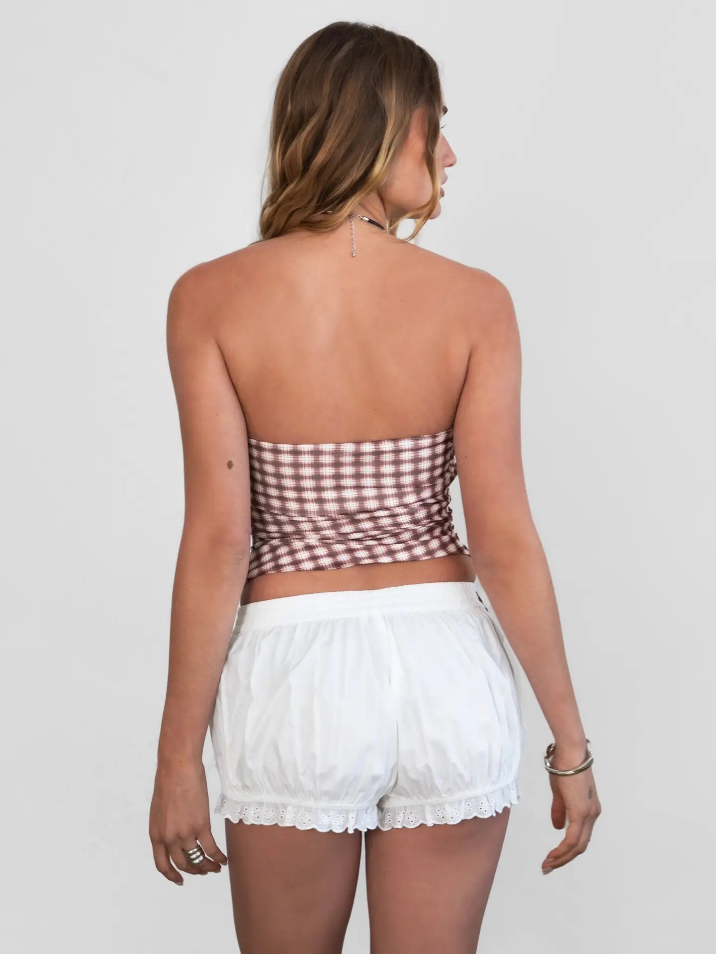 Sana Strapless Mesh Print Bandeau Top Western Boho Top