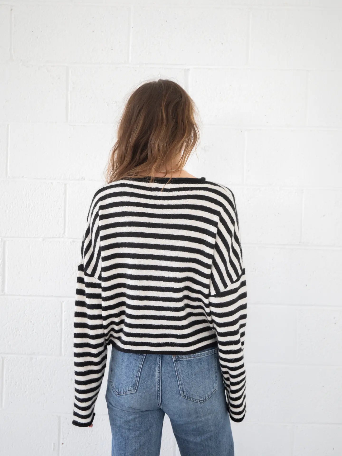 Piper Cardigan - Striped B&W