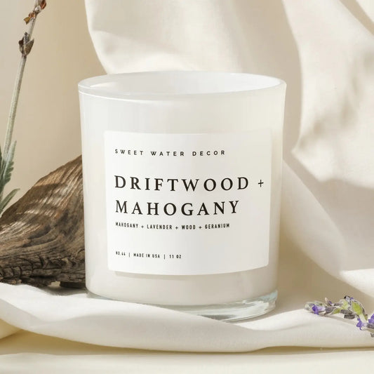 Driftwood and Mahogany 11 oz Soy Candle - Home Decor & Gifts