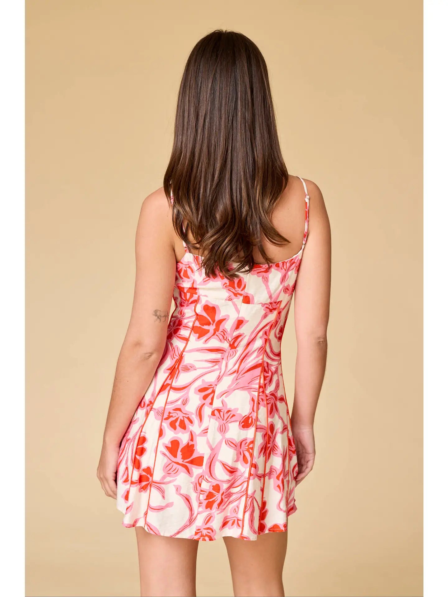 Ada Floral Piped A-Line Mini Dress