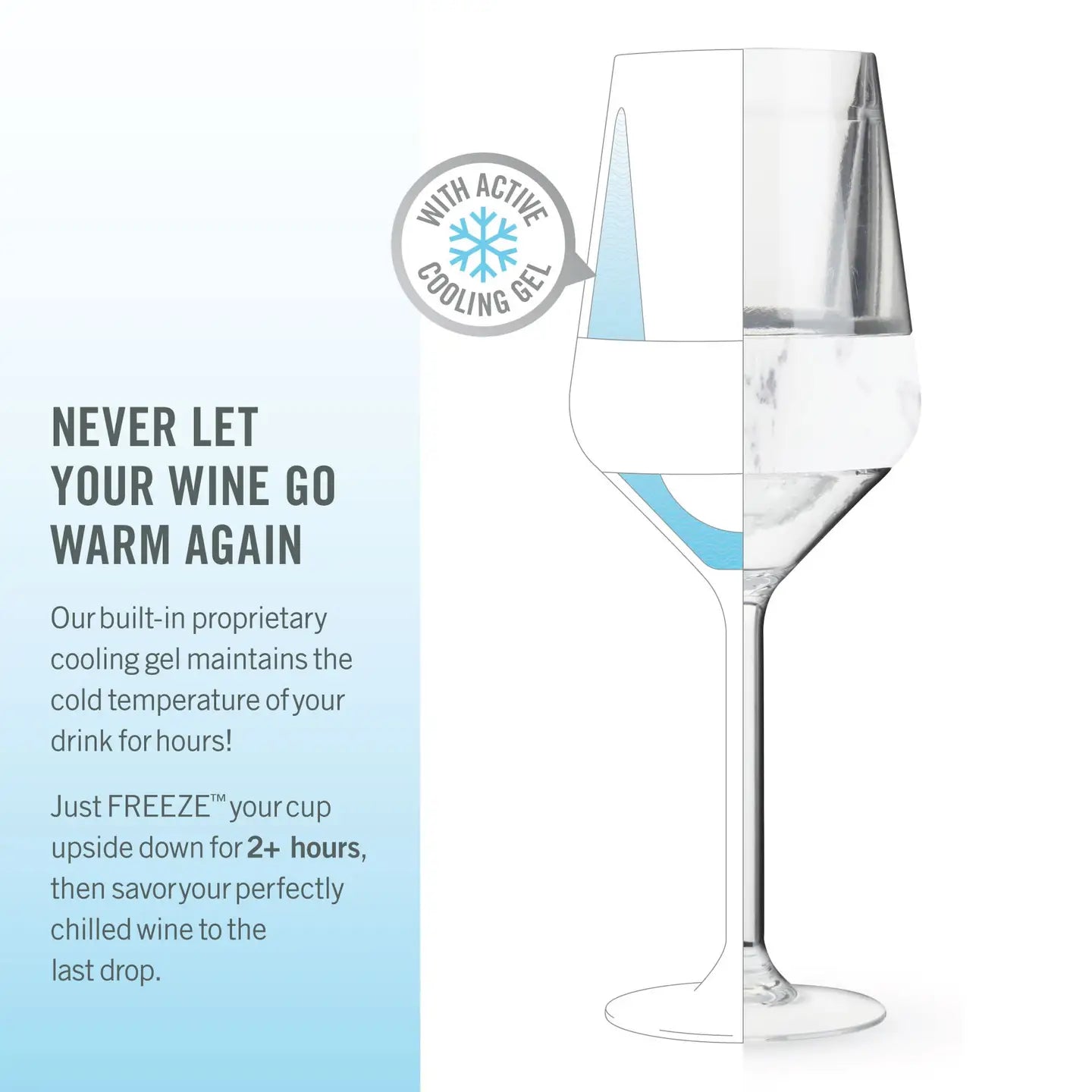 Wine Freeze™ Stemmed Cooling Cups - Marble - Set of 2