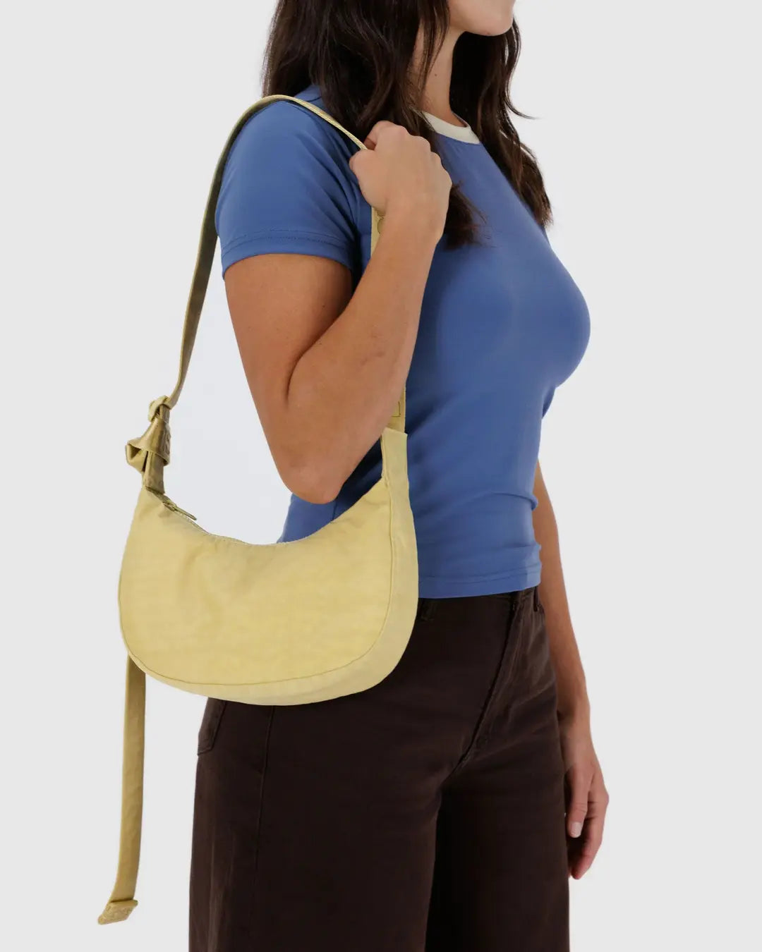 Butter Small Nylon Crescent Baggu
