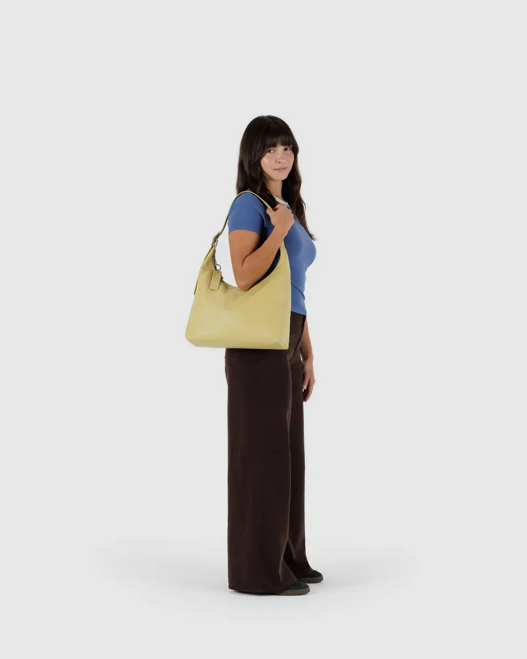 Straw Baggu Large Recycled Leather Shoulder Bag